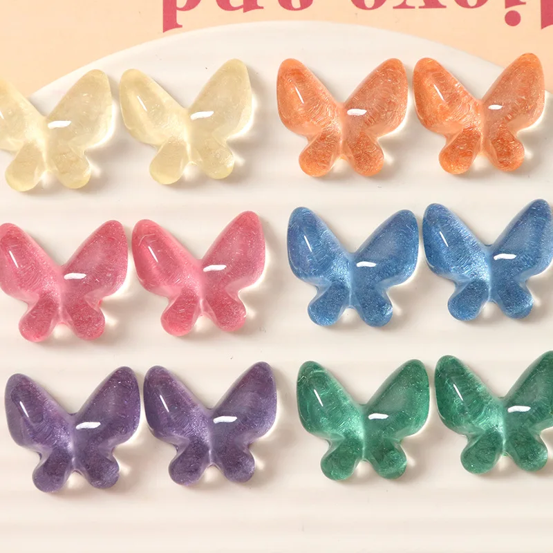 

New style 50pcs/lot color print animals cartoon Butterfly shape resin flatback cabochon beads diy jewelry earring/hair accessory