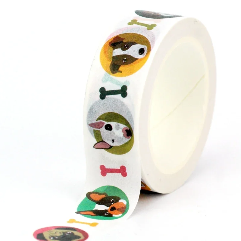 NEW 1PC 10M Decor Dogs Pattern and Bones Washi Tape for Craft Journaling Adhesive Masking Tape Cute Stationery 3