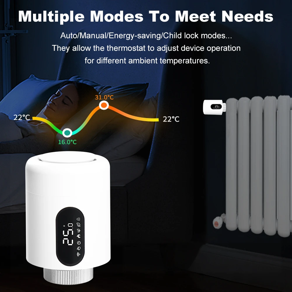 Tuya ZigBee3.0 Smart Thermostatic Radiator Actuator TRV Thermostat Valve Temperature Controller For Alexa Google Assistant