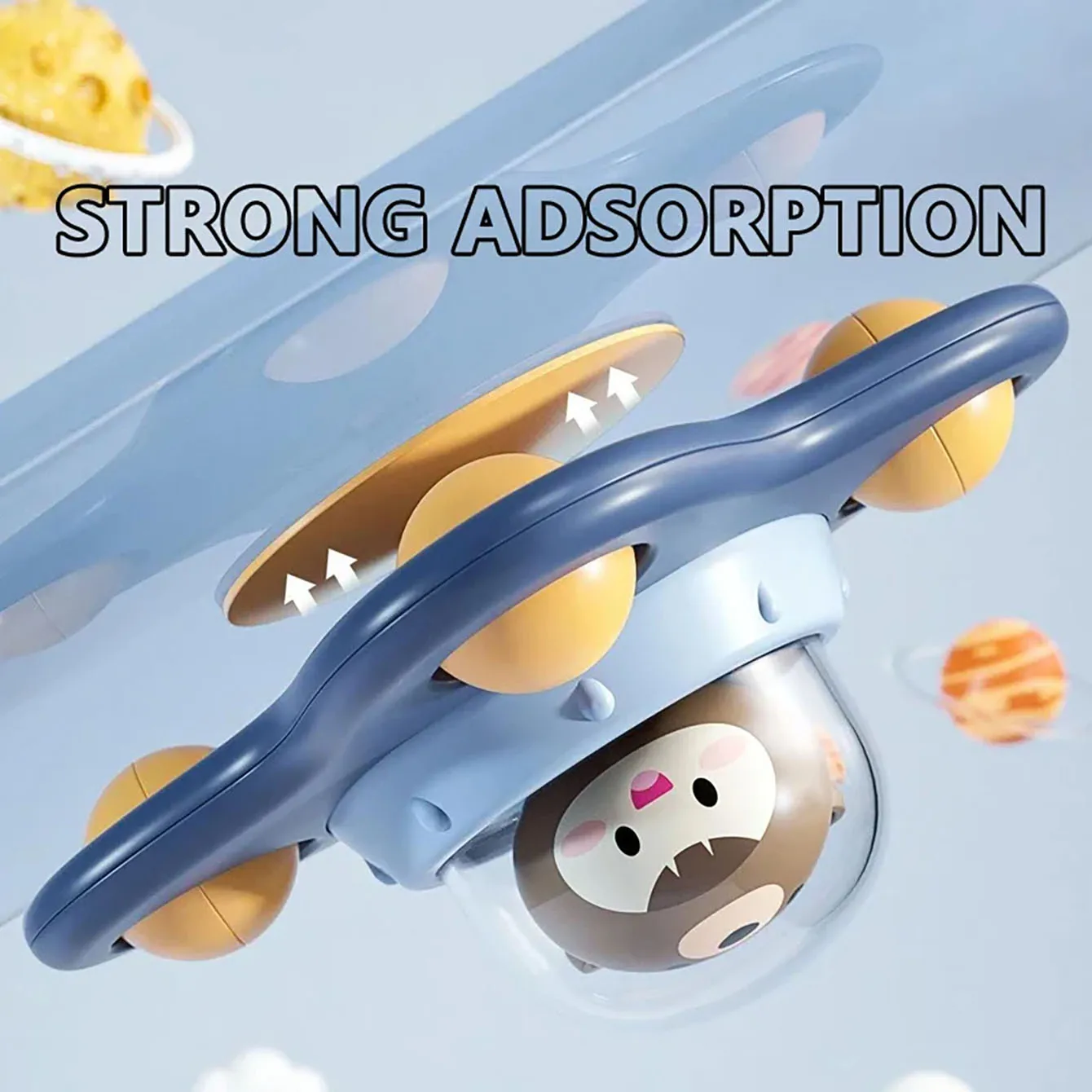 Baby Soothe Toy Cartoon Airplane Soothe Baby Artifact Baby Bath Fun Sucker Spinner Early Education Table Games 5