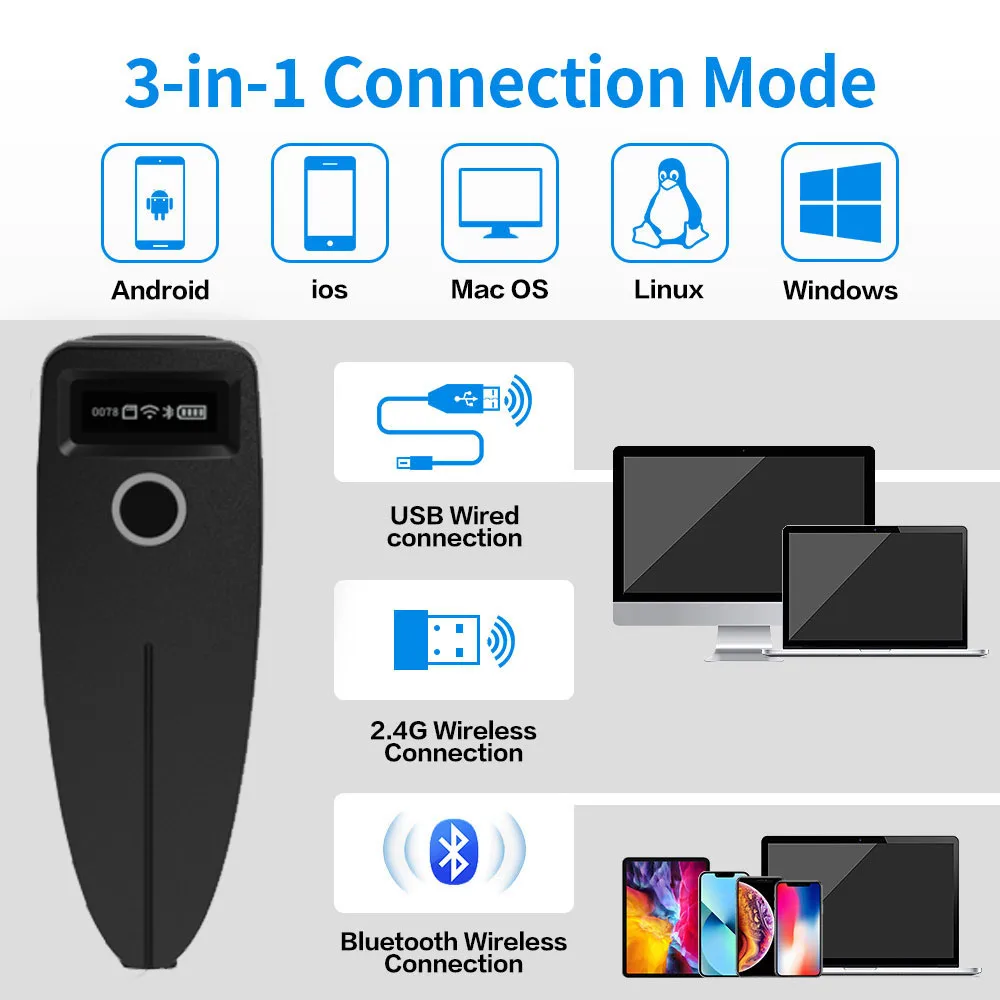 QR Code Barcode Scanner USB Wireless