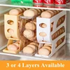 Household Automatic Rolling Egg Storage Box Kitchen Refrigerator Side Door Egg Preservation Rack Egg Boxes 4 Layer Eggs Storage 2