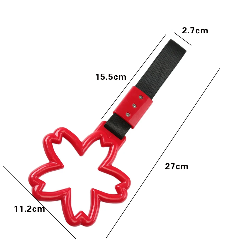 JDM RACING Train Bus Handle Hand Strap Ring Flowers Styling Drift Charm Strap Auto Access Car Tow Trailer Hole Decoration