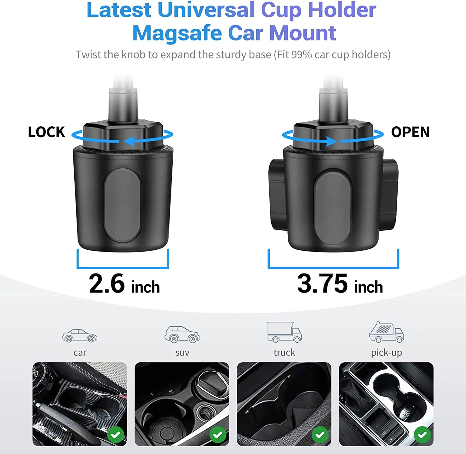 Adjustable Car Cup Holder Phone Mount