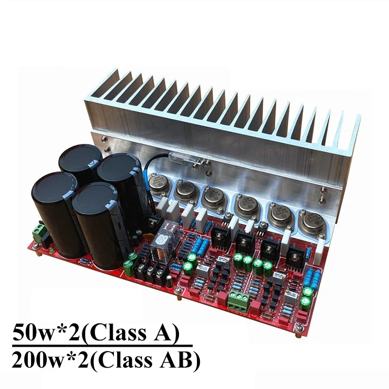 

200w*2 2-channel Class AB Power Amplifier Board High Power ON Transistor with Circuit Protection Function HIFI Audio Amplifier