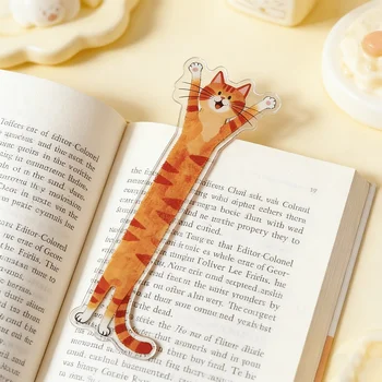 Segnalibro a forma di gatto con motivo gattino - Segnalibri in acrilico altamente trasparente, adatti per gli amanti dei libri, regalo a tema gatto per r