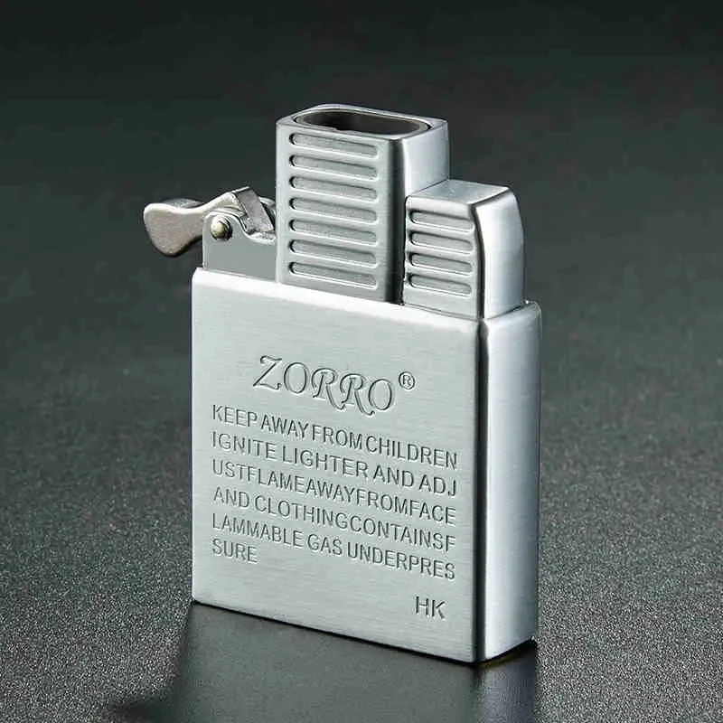 Zorro Double Jets Butane Lighter Metal Windproof Movement Gas Inflate Inner Insert Conventional Universal Replace Accessories