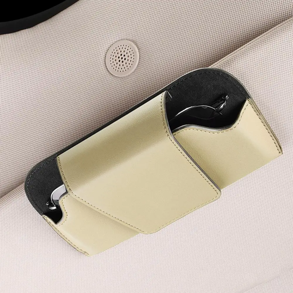 

Car Glasses Case Excellent Magnetic Closure Non-Fading Auto Interior Sun Visor Sunglasses Clip Automobile Accessories