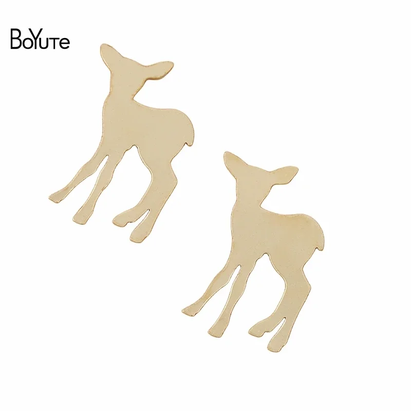 

BoYuTe (100 Pieces/Lot) Metal Brass Stamping Plate 13*21MM Deer Materials Diy Handmade Jewelry Findings Components