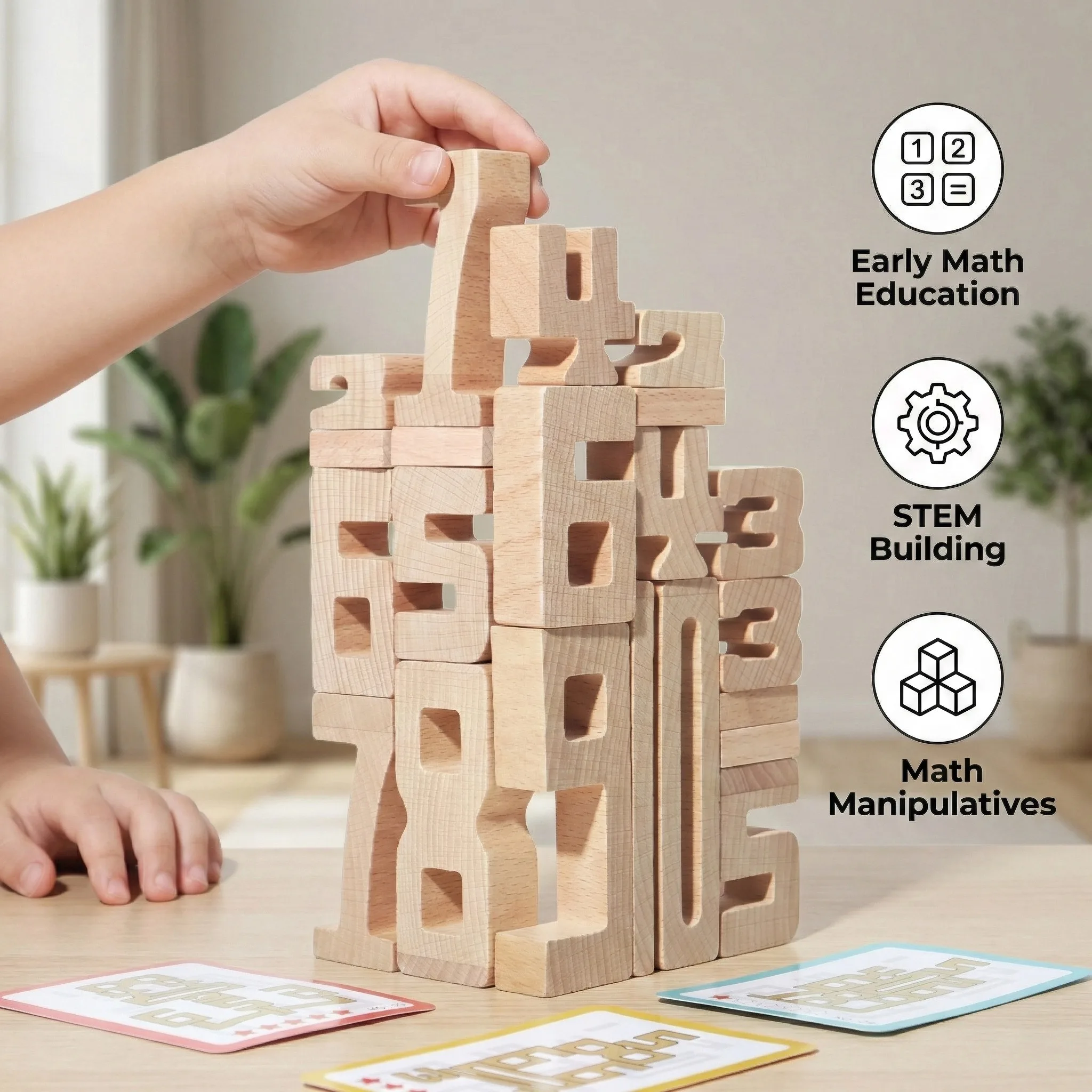 Wooden Digital Building Blocks, 3D Digital Stacking Blocks, Large ...