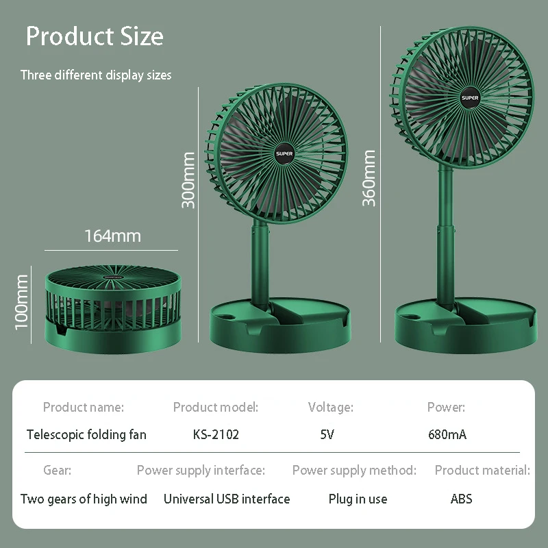 Portable USB Mini Charging Fan Handheld Silent Cooling Fan Air Cooler Three-speed Adjustable Desktop Desktop Office Bedroom