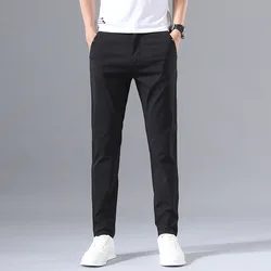 2. Spring and Autumn Men's High Waist Button Zipper Pocket Solid Straight Workwear Trousers Fashion Office Lady Casual Pants