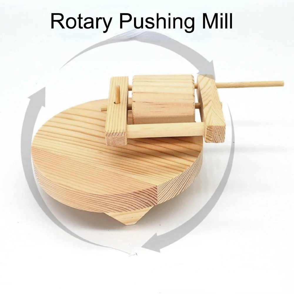1pc Wood Interactive Parrot Chew Toy Durable Mill Shape Chew Grinding Toy for Bird Cockatiels Peonies Lovebirds Cage Accessories