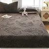 WASART Warm plush elastic fitted sheet mattress protector cover winter coral fleece couple bed linen luxury double bed bedding 5