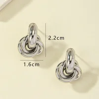 Gold SIlver Color Knot Hoop Earring for Women Fashion Shiny Plating Trendy Twist Stud Earring Stud Cute Daily Wear Jewelry - Image 6