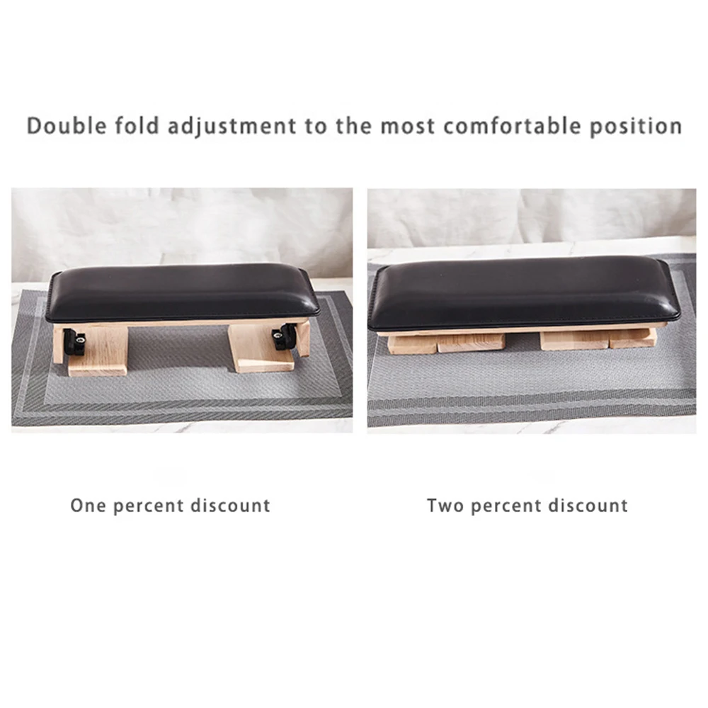 Double Fold Nail Hand Rest Nails Log and PU Leather Hand Pillow Cushion Holder Stand Nail Table Manicure Arm Rests