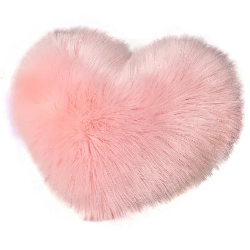 Pillow Cushion Washable Pillow Doll PP Cotton Cute Heart Shaggy Fluffy Sofa Pillow Assorted Plush Cover Sofa Bed Cushion 5