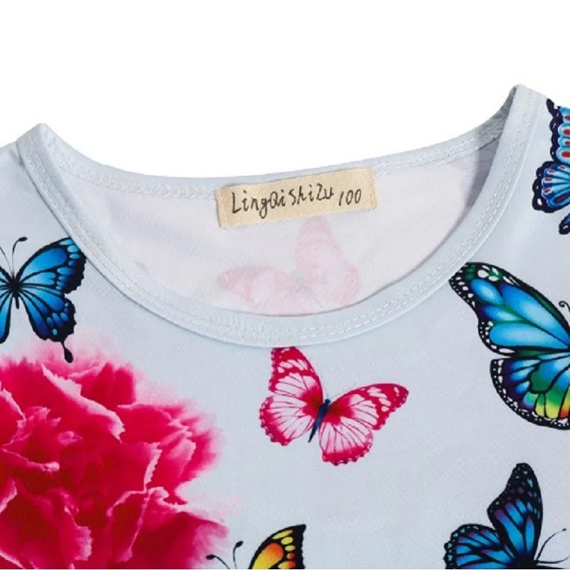 Girls Dress Princess Costume Summer Unicorn Butterfly Cartoon Sleeveless Birthday Party
