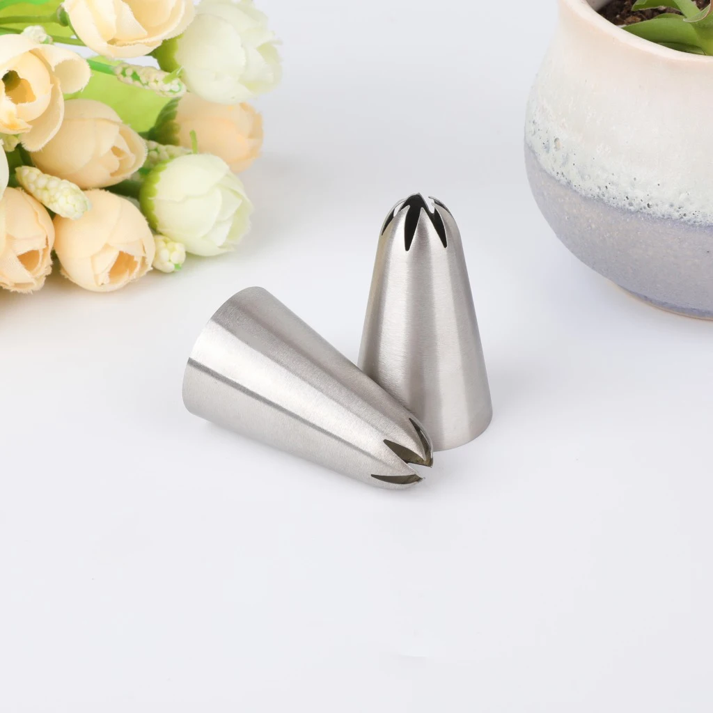 Stainless Steel Pastry Nozzle Icing Piping Nozzle Baking Pastry Tips Cupcake Cake Decorating Tools # 2D Baking Accessories 1PCS cake decorating tip set,baking supplies,cake icing nozzles,baking nozzle set,cake decorating nozzle set