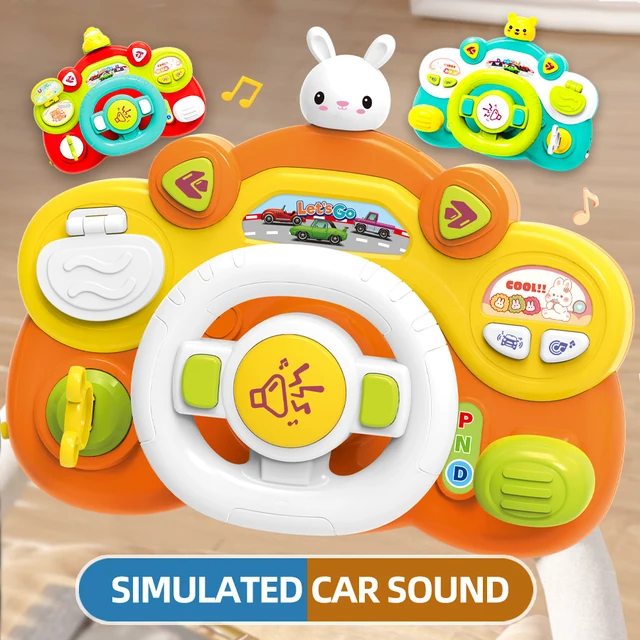 Baby Electric Driving Car Steering Wheel Simulate with Music Stroller Driving Early Educational Learning Multi-Function Toys Kid 3