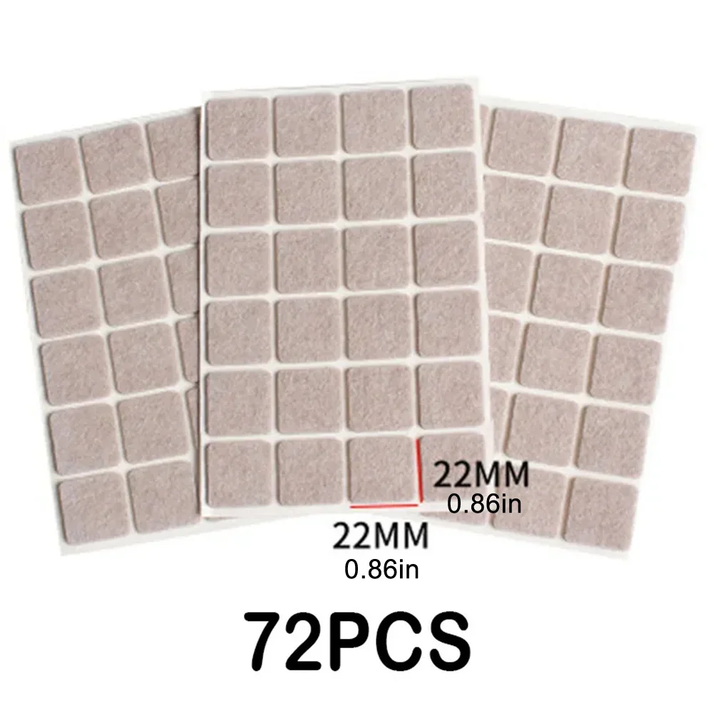 Thicken Self Adhesive Felt Chair Leg Pads Floor Protectors Furniture Legs Table Leg Covers Round Bottom Anti-Slip Pads 72PCS furniture leg pads