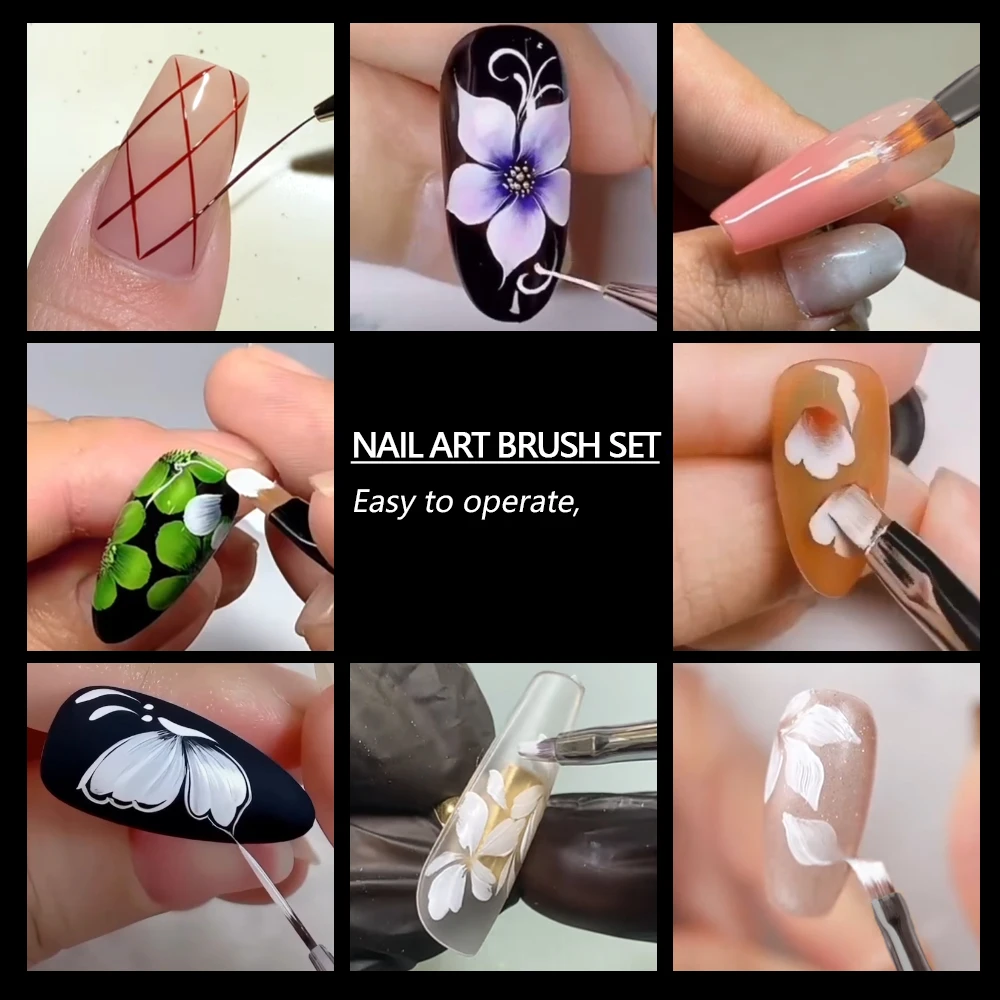 Nail art pen brush 10pcs UV gel DIY painting liner pen set acrylic gel UV polish design for professional manicure tools