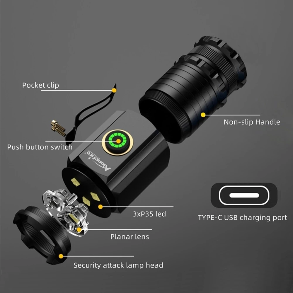 USB  18350 ޴ 賶  ġ, ֵ ̴ , ߿  ۾ ڵ , X22 3x LED