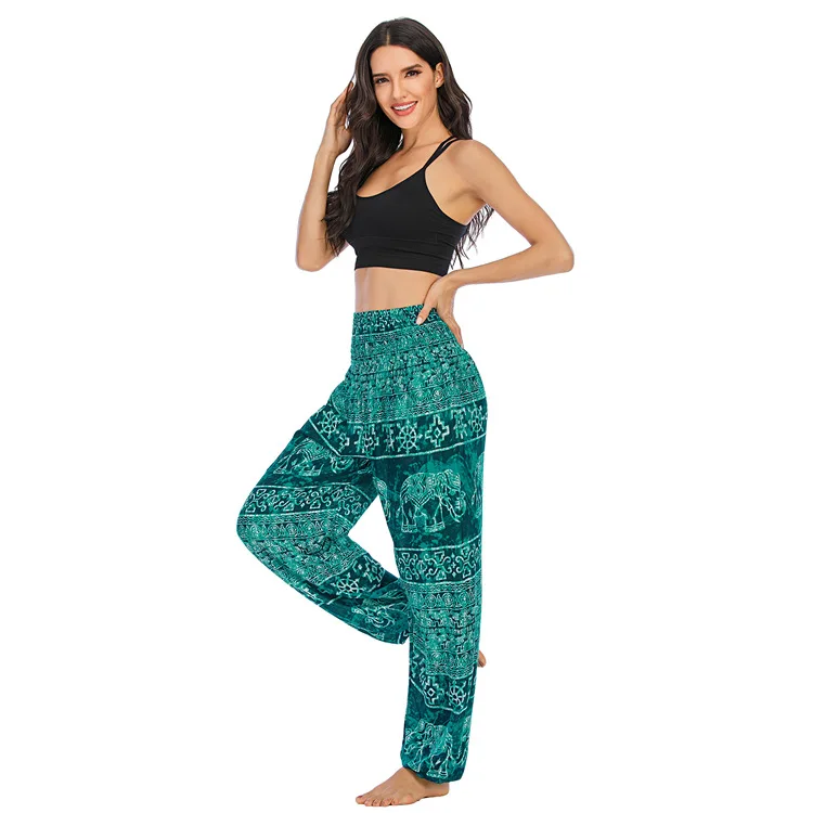 Boho Yoga Pants Women Hippie Harem Printed Dyeing High Waisted Wear  Pantalone De Mujer Cintura Alta Calca Feminina Beach