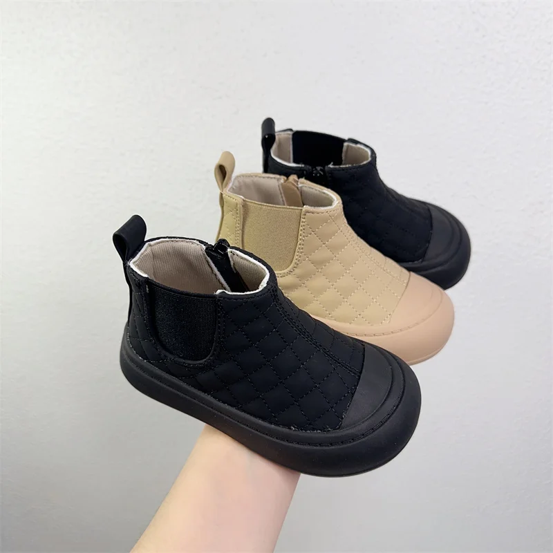 

MODX Little Leather Boots Autumn New 0-1-3 Year Old Boys Girls' Soft Sole Walking Shoes High Board Single Shoes British Style
