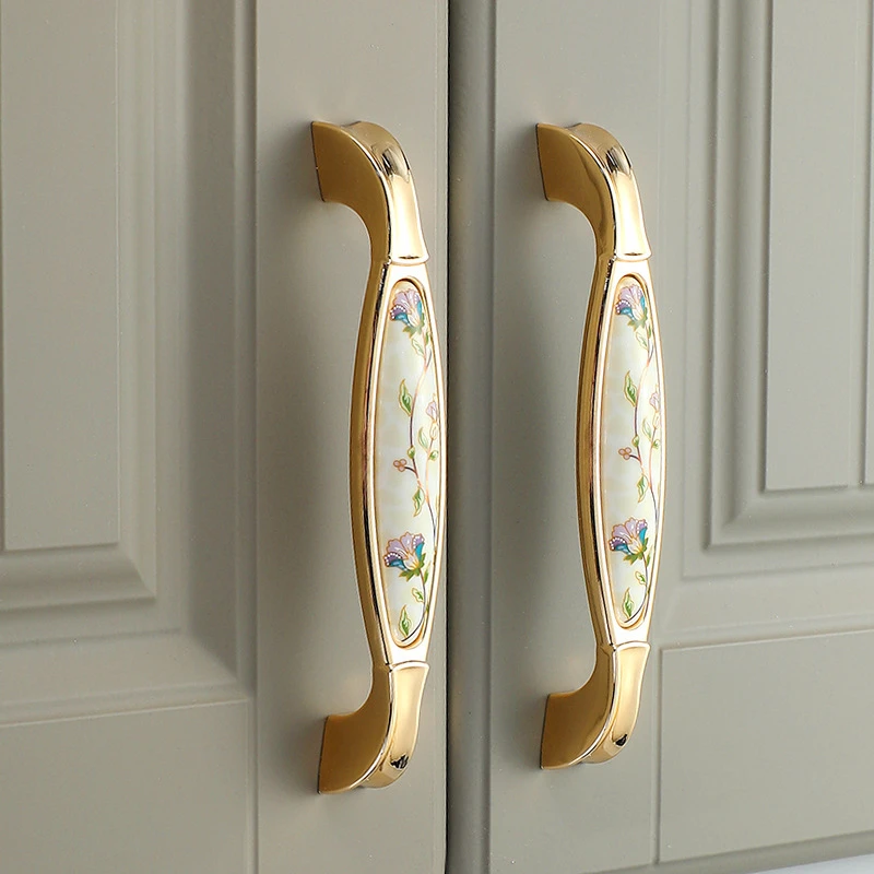 Antique Ceramic Cabinet Handles Chinese Vintage Drawer Knobs Wardrobe Furniture Pulls European Cupboard handle Hardw