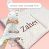 Personalized Baby Blanket Newborn Stroller Sleeping Dolls Custom Blanket With Name Soft Plush Soother Appease Towel Cover Gift 5