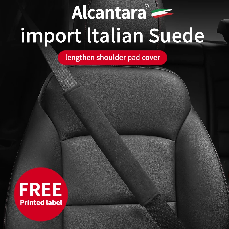 

2PCS Alcantara Suede Car Seat Belt Shoulder Protection Padding Lengthened Shoulder Sleeve Protective Accessories
