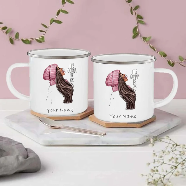 Tazas de café originales personalizadas para dama, taza de esmalte de moda,  es el mejor regalo para amigos, tazas impresas con nombre, taza  personalizable - AliExpress