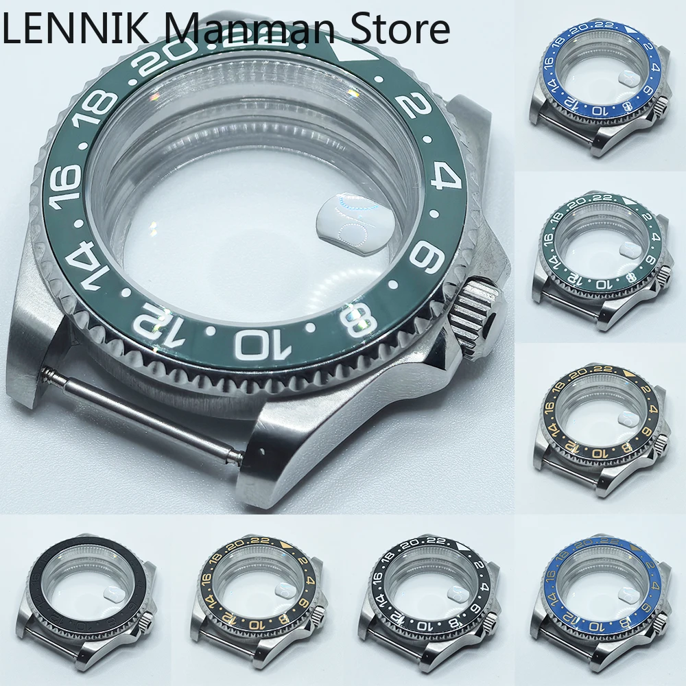 40mm Black PVD Watch Case with Transparent Back Glass