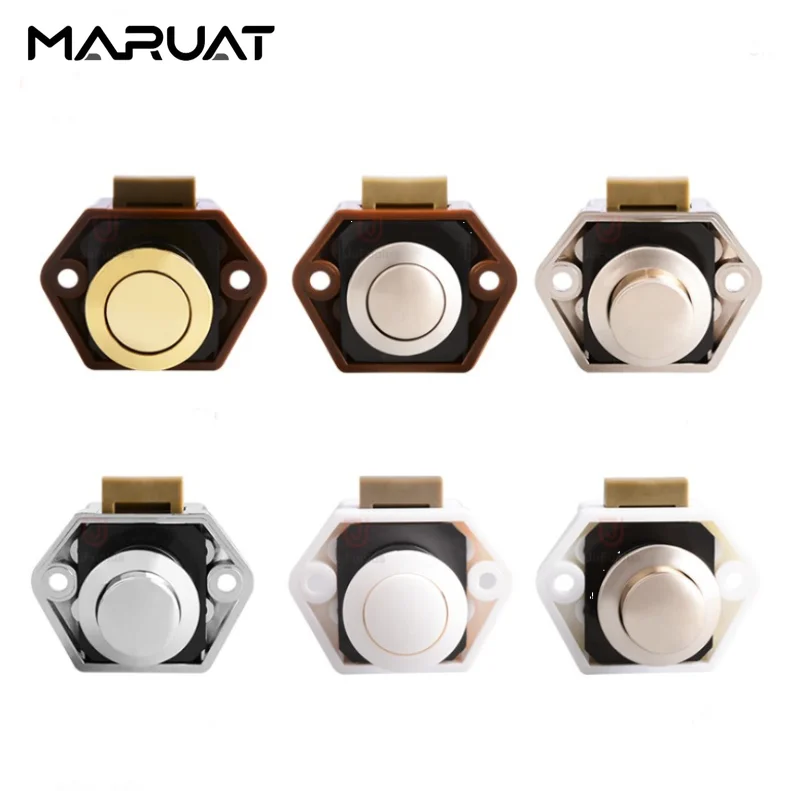 Cabinet Door Lock Drawer Lock Button Camper Car Push Lock Diameter 20/26mm RV Caravan Boat Travel Trailer Drawer Latch Keyless Cabinet Lock Furniture Hardware