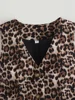 Zevity Women Euro Style V Neck Leopard Print Breasted Short Vest Jacket Ladies Retro Cardigan Slim WaistCoat Tops CT6198 3