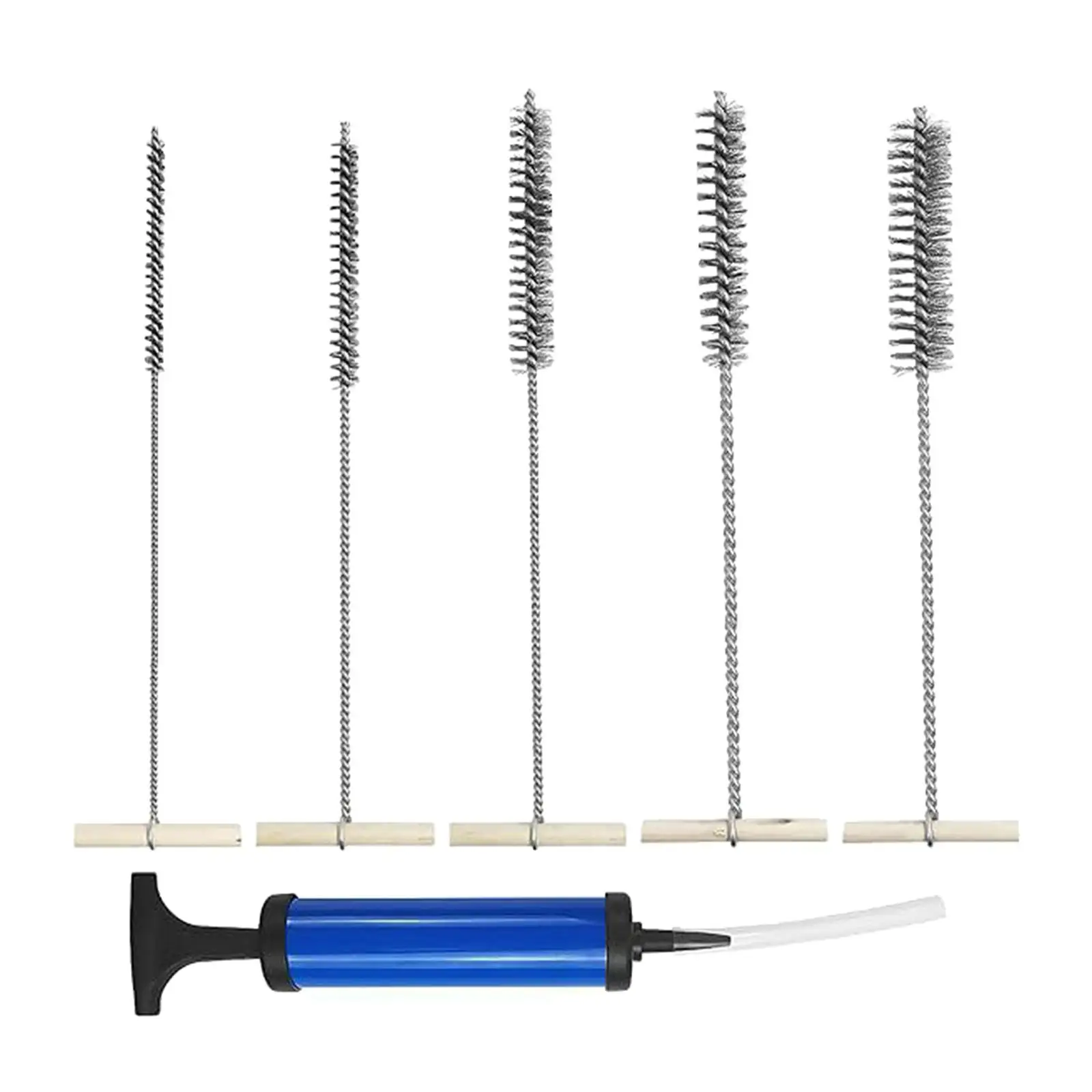 Pipe Cleaning Brush Set Small Parts Versatile Bristles Drill Hole Blower Pipe Cleaner 6 Pieces For Drill Hole Cleaning Glasses