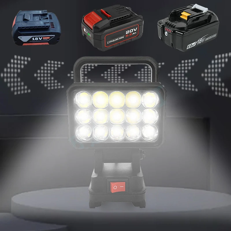 1 Piece Portable Lamp Hand Lantern 15 Beads LED Working Light Spotlight For Makita/Devon/Bosch 18V Li-ion Battery