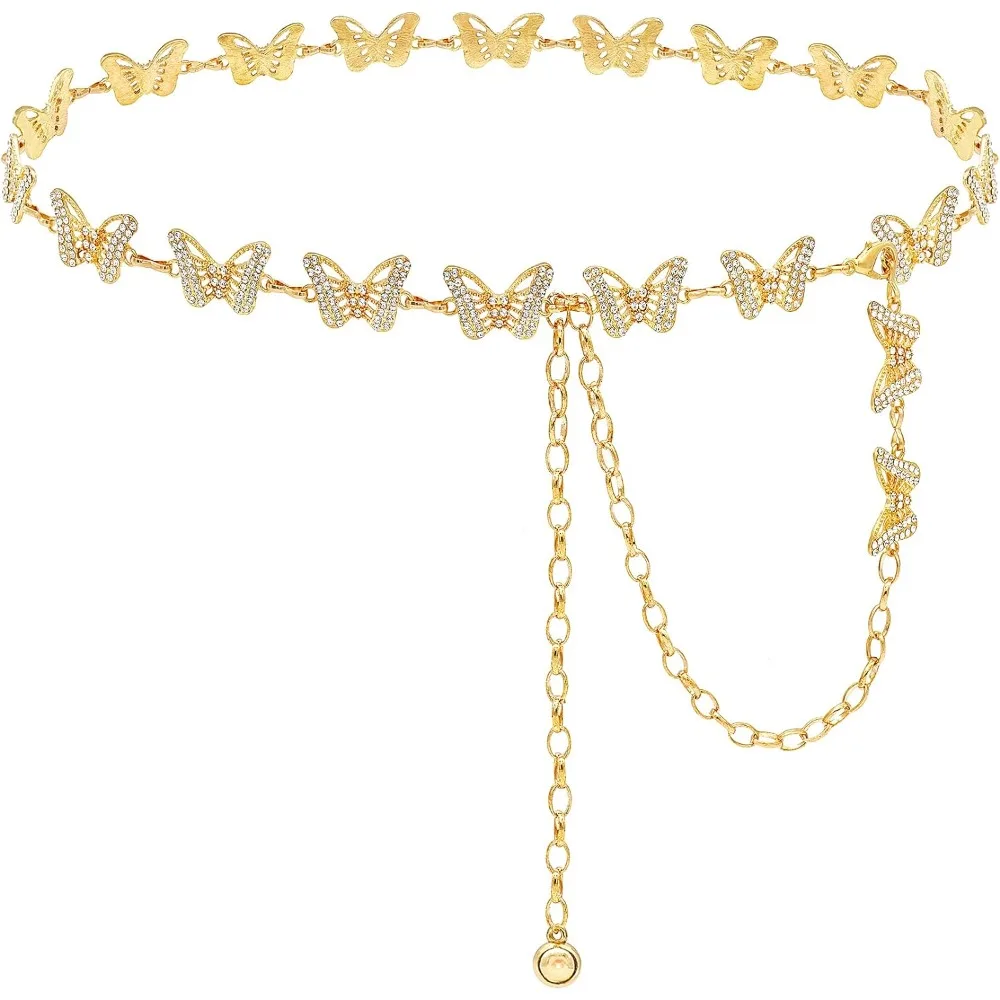Glamourstar Kettengürtel für Damen, Taillengürtel mit Strass-Kristallen als Kleid, Geschenk