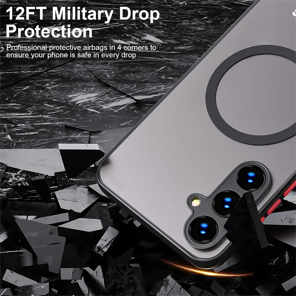 Shockproof Armor Magnetic Translucent Phone Case