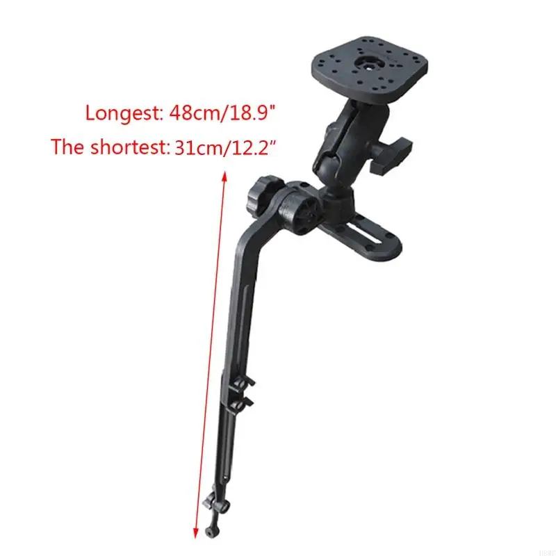 H8WC Kayak Transducer Mounting Arm Fish Finder Mount Base Adapter with Gear-Head Fits All Post Mounts