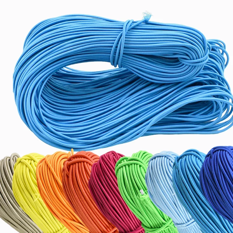 10-50M 3mm Round Elastic Cord Knapsack Skirt Rubber Rope Waistband Decoration Stretch Cords Skirts Spring Ropes DIY Material