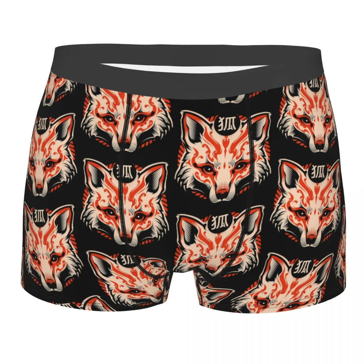 Kitsune ,Fox - Japan Animal Underpants Breathbale Panties Male Underwear Print Shorts Boxer Briefs