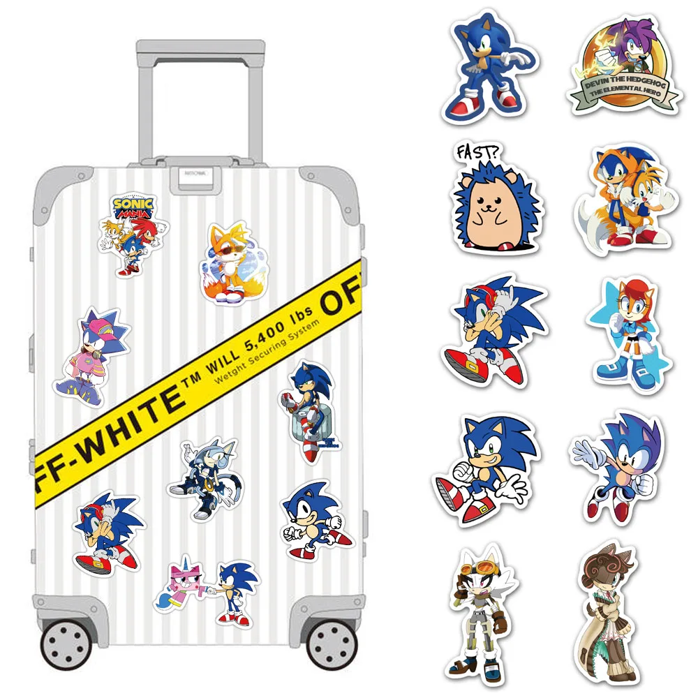 Sonic The Hedgehog Cartoon Graffiti Adesivos, Jogo Criativo, Periférico,  Mala, Decoração para Celular, Alto Valor, 51Pcs