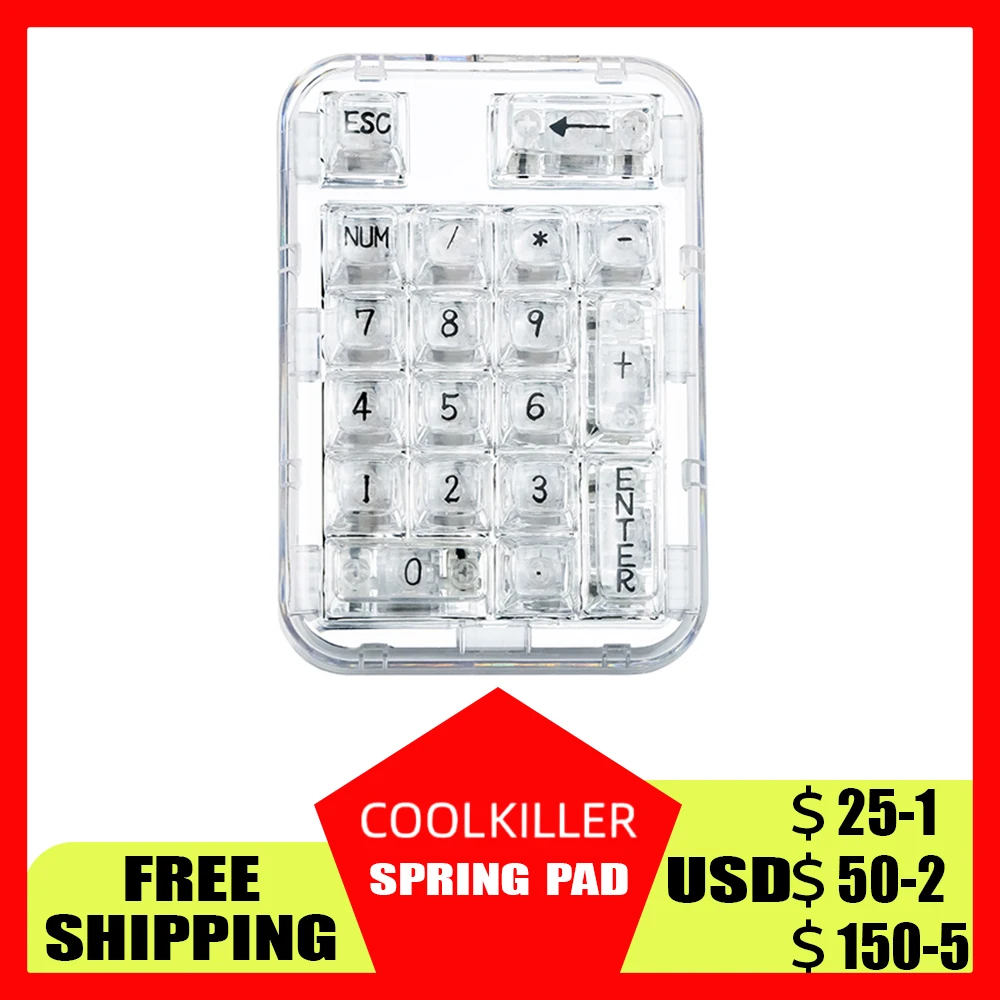 

Coolkiller Pad Mini Keyboard Numpad Bluetooth Wireless Numeric Mechanical Keyboard 19 Keys Number Pads Portable Pc Accessories