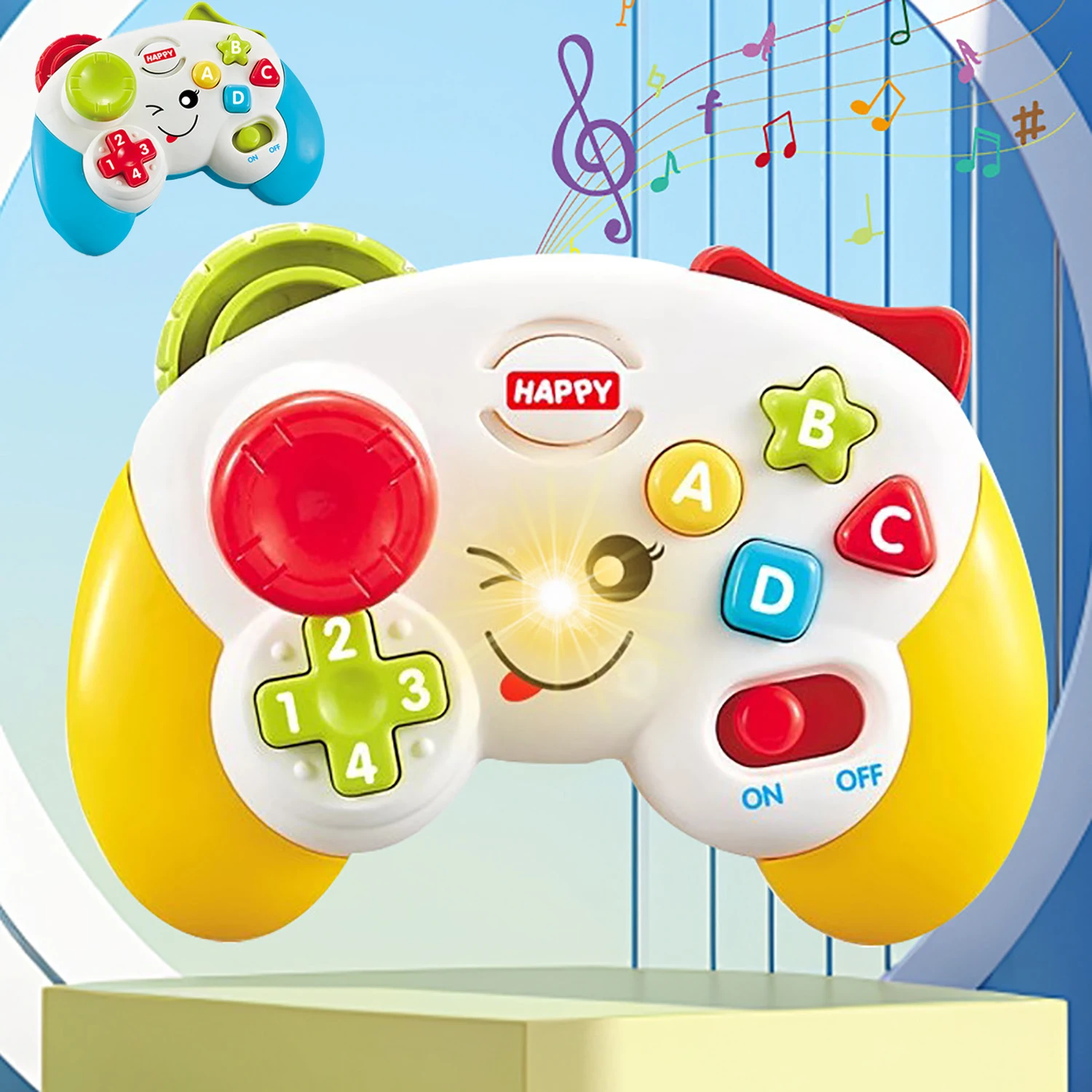 Fun with music and lighting, children's game handle, electric  and  learning and early education toy 6