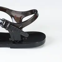 Sandals for Woman with Low Heels Summer 2025 Black Women's Shoes Plastic Footwear Flip-flops Beach Pvc New Breathable Fashion H - Image 6
