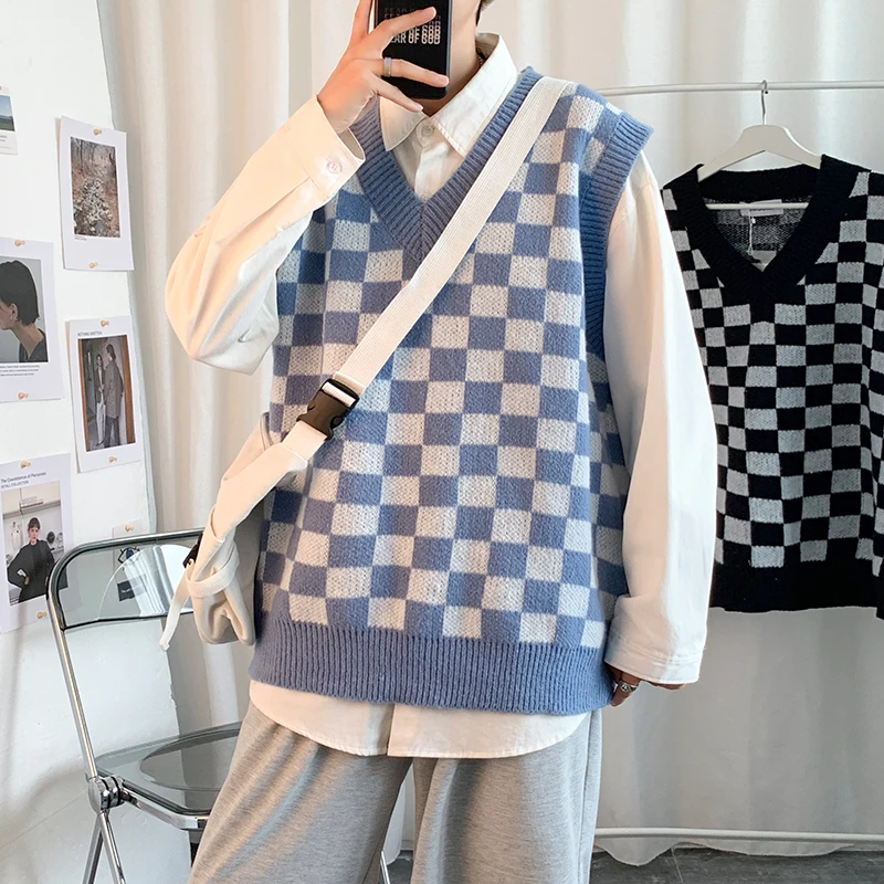 Sweater Vest Men Daily Spring New All-match Students Simple