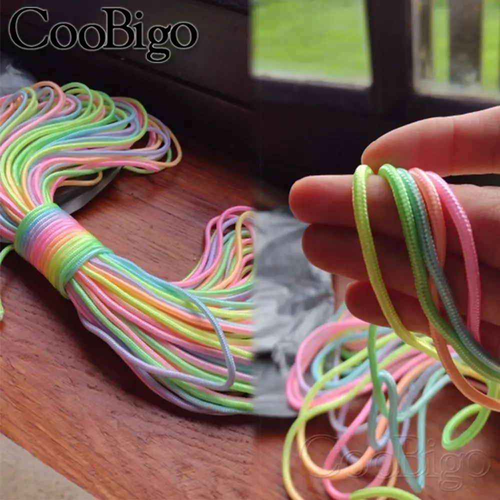 Light Rainbow Parachute Cord Lanyard Rope Paracord Bracelet Cordon One Strand Climbing Camping Survival Equipment 10/328ft 3mm