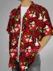 2025 Retro Hawaiian Flower Shirt For Men 3d fish print Short Sleeves Button Down men Shirts Beach Tops Blouse Clothes ﻿ 2